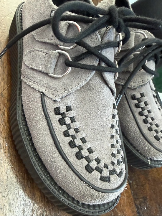 T.U.K Shoes - T.U.K Gray Suede Creeper Loafers with Black Accents